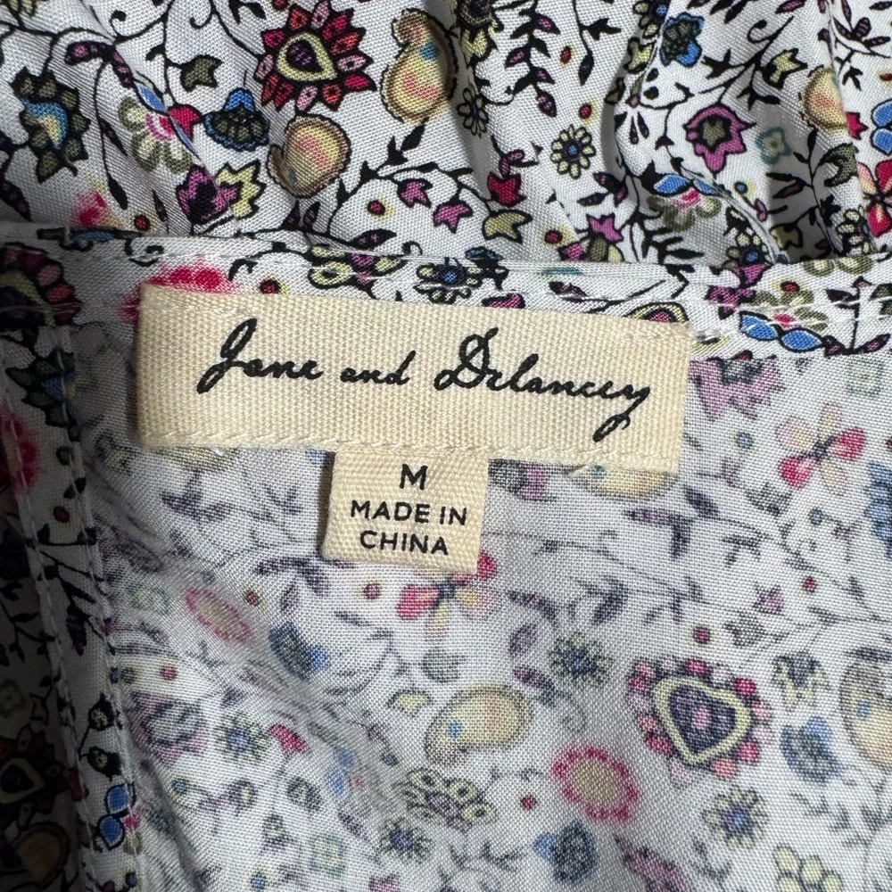 Jane and Delancey Multicolor CottageCore Floral Tunic Top Peplum size M - Picture 10 of 12